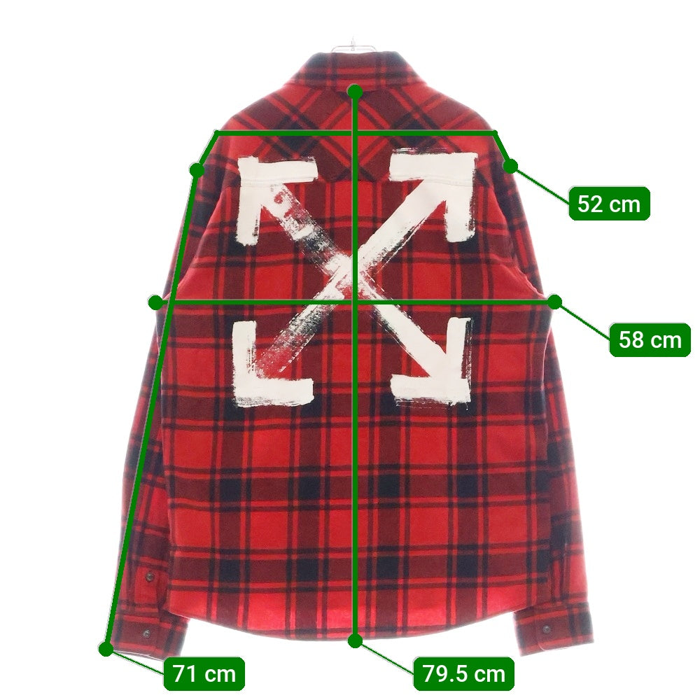 OFF-WHITE(オフホワイト) 22AW ペンキアロー チェック フランネルシャツ レッド 長袖シャツ