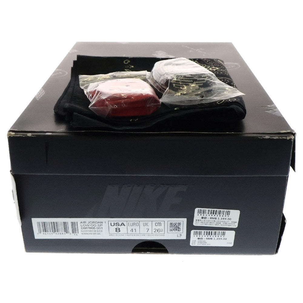 NIKE(ナイキ) ×TRAVIS SCOTT AIR JORDAN 1 LOW OG SP BLACK PHANTOM トラヴィススコット エアジョーダン1 ブラックファントム ローカットスニーカー US8/26.0cm DM7866-001