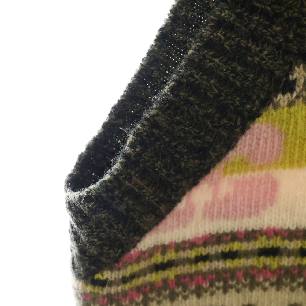 GANNI(ガニー) Logo Wool Mix Vest ロゴプリントウール混Vネックニットベスト マルチ レディース