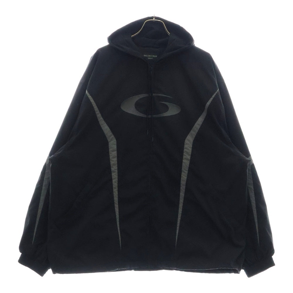 BALENCIAGA(バレンシアガ) Loop Sports Icon ループ アイコンナイロンフーデッド トラックジャケット ブラック 814393 TR031
