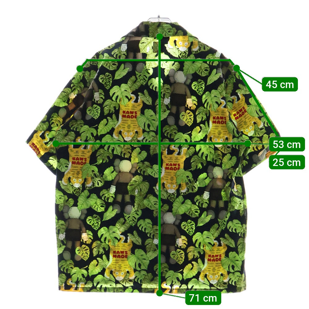 HUMAN MADE(ヒューマンメイド) × KAWS Aloha Shirt カウズ 総柄 半袖アロハシャツ マルチ XX27SH005