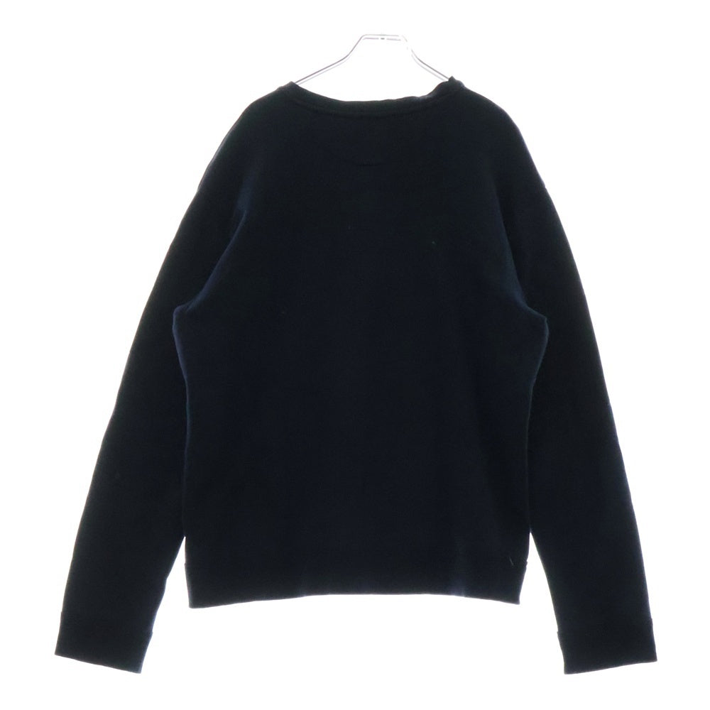 VALENTINO(ヴァレンチノ) LOGO WAVES SWEATSHIRTS RV3MF00SKXI ウェーブデザイン ロゴ クルーネックスウェット トレーナー ネイビー