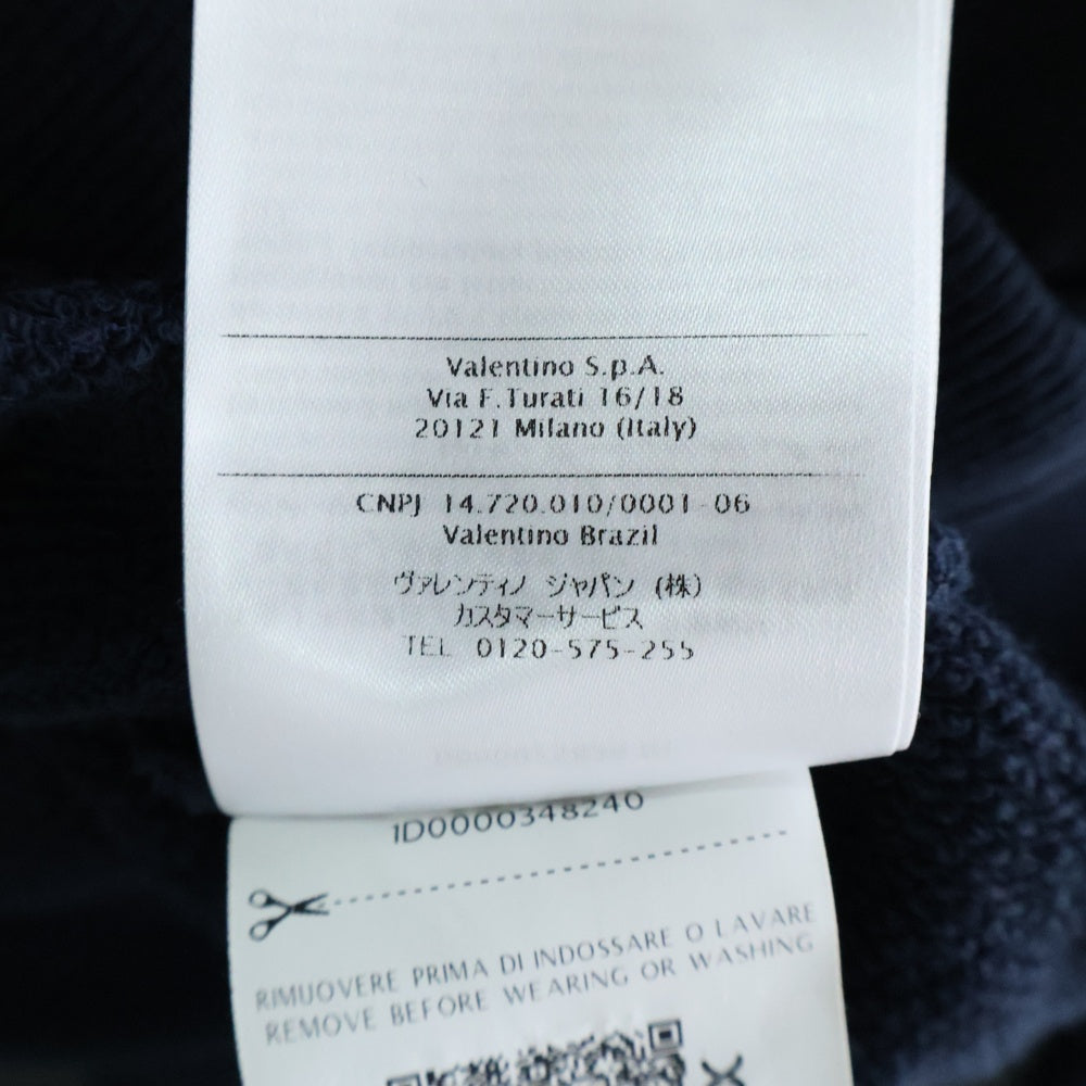 VALENTINO(ヴァレンチノ) LOGO WAVES SWEATSHIRTS RV3MF00SKXI ウェーブデザイン ロゴ クルーネックスウェット トレーナー ネイビー
