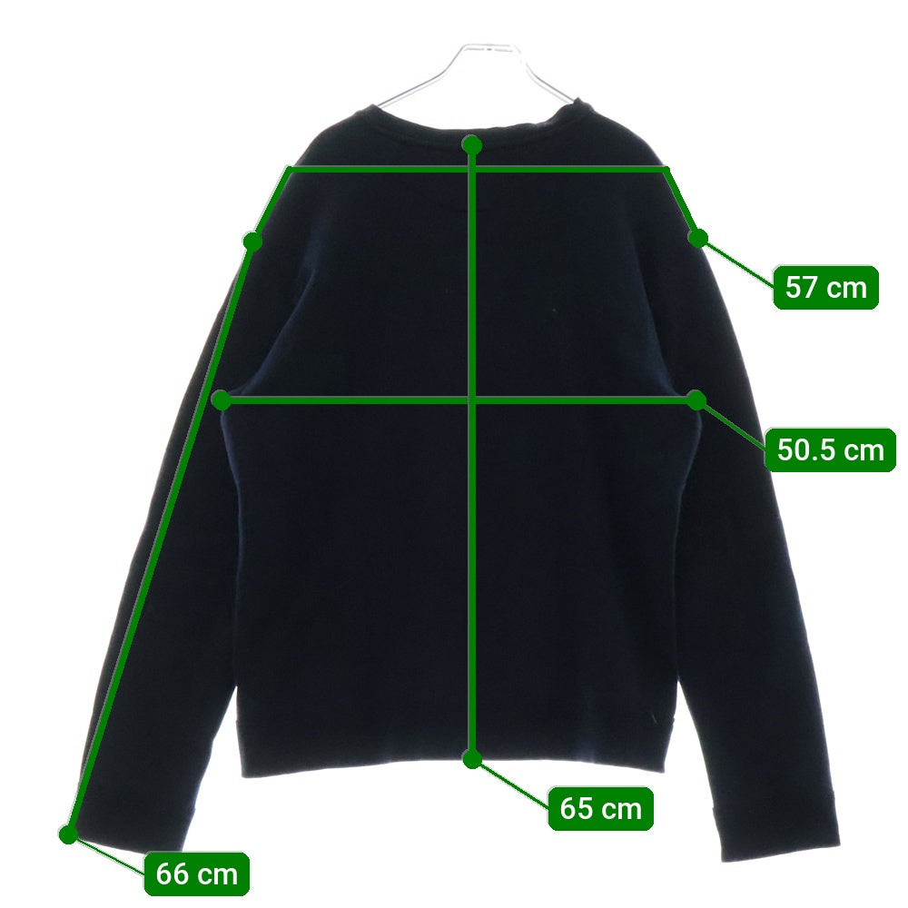 VALENTINO(ヴァレンチノ) LOGO WAVES SWEATSHIRTS RV3MF00SKXI ウェーブデザイン ロゴ クルーネックスウェット トレーナー ネイビー