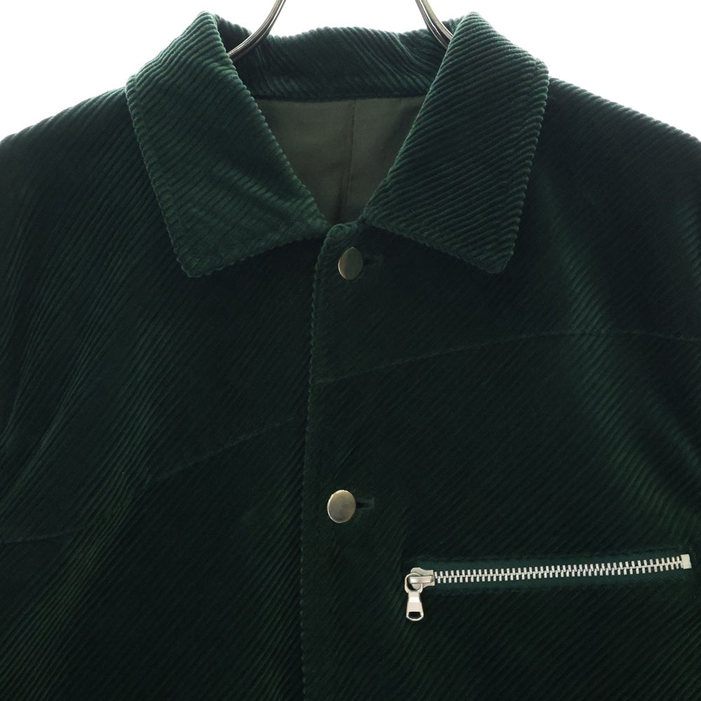 Allege.(アレッジ) Corduroy Short Blouson AH19W-BL08 コーデュロイ ジップアップ ブルゾンジャケット グリーン