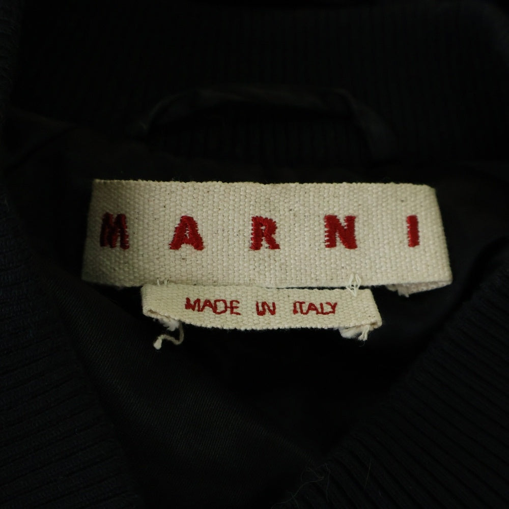 MARNI(マルニ) レーヨンバックロゴ スーベニアジャケット ブラック/ネイビー JUMU0154QS TV792