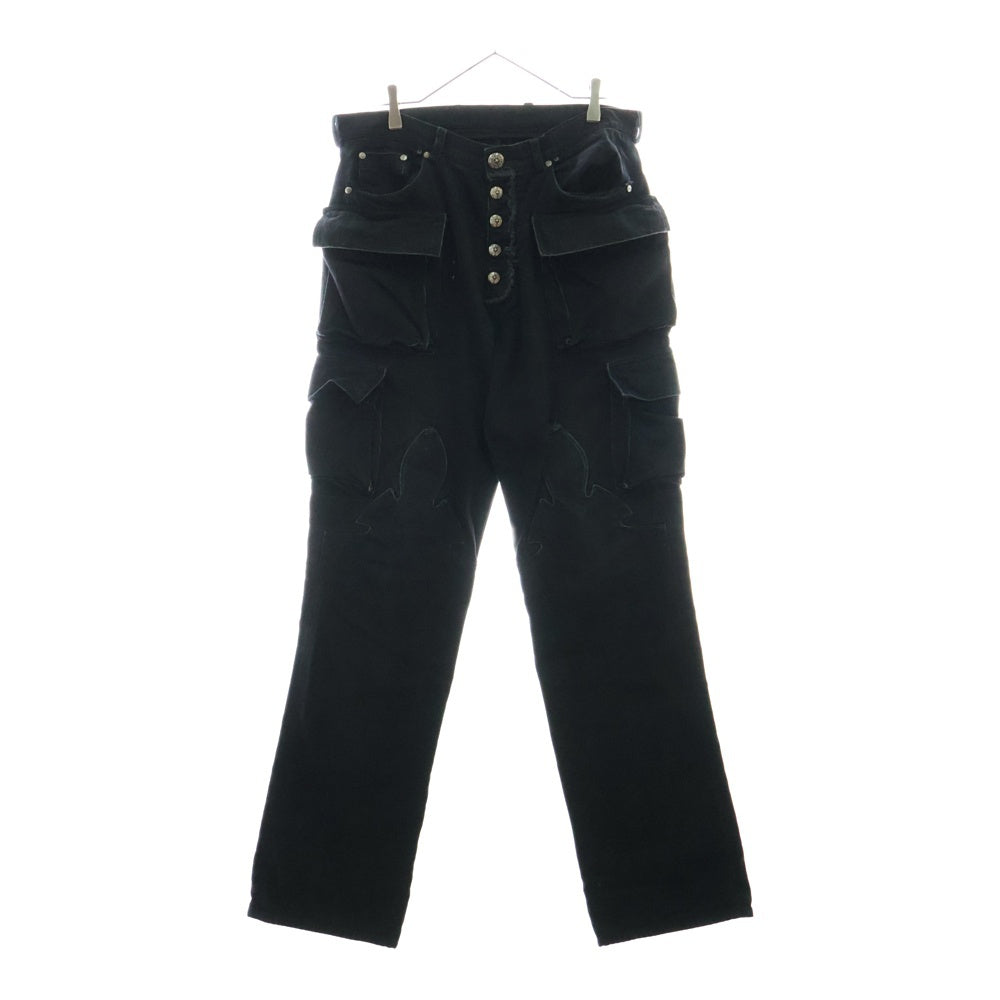 CHROME HEARTS(クロムハーツ) FATIGUE 旧式 アーチロゴボタン ファティーグカーゴロングパンツ ブラック