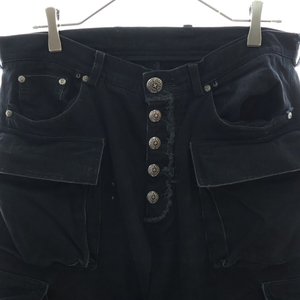 CHROME HEARTS(クロムハーツ) FATIGUE 旧式 アーチロゴボタン ファティーグカーゴロングパンツ ブラック