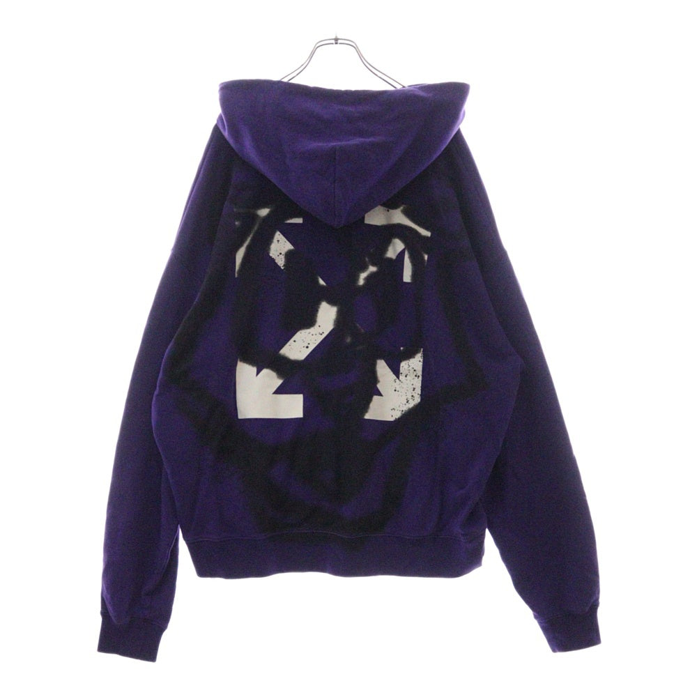 OFF-WHITE(オフホワイト) 23SS バックアローロゴプリント フーディー プルオーバースウェットパーカー OMBB085S23FLE003 パープル