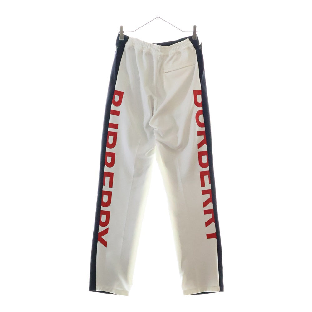 BURBERRY(バーバリー) Logo Print Two Tone Wool Mohair Trousers ロゴプリント ツートン ウールモヘア トラックパンツ ブラック/ホワイト 4559027