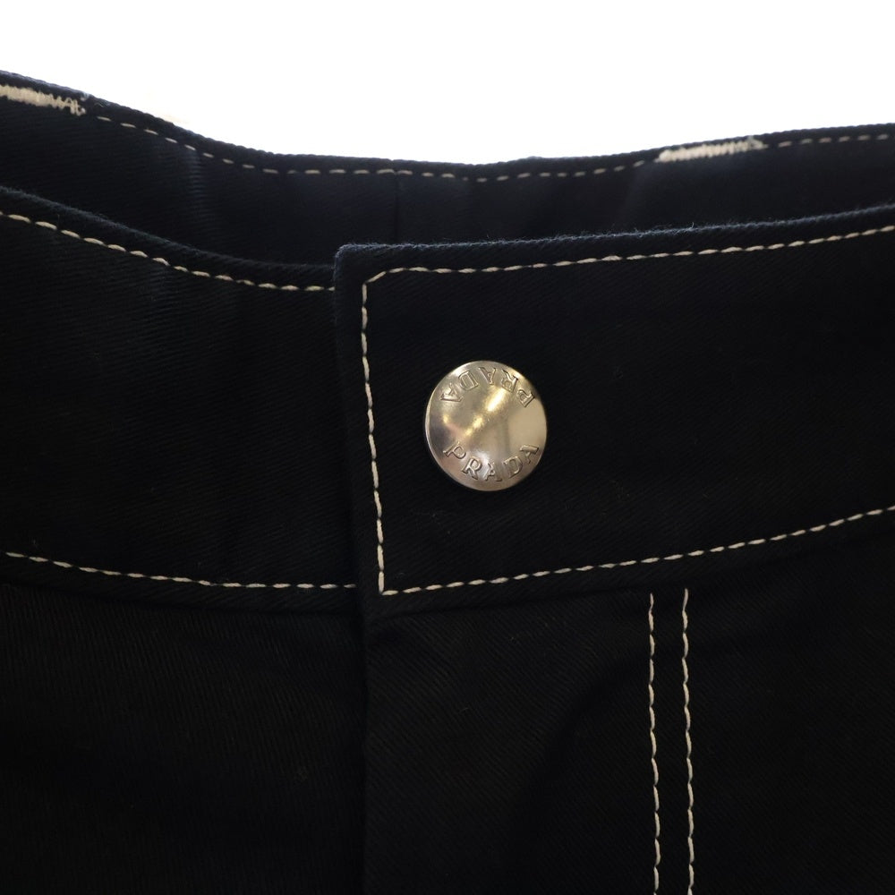 PRADA(プラダ) 23AW Triangle Logo ストレッチ コットン ペインター パンツ SPH291 S232 ブラック