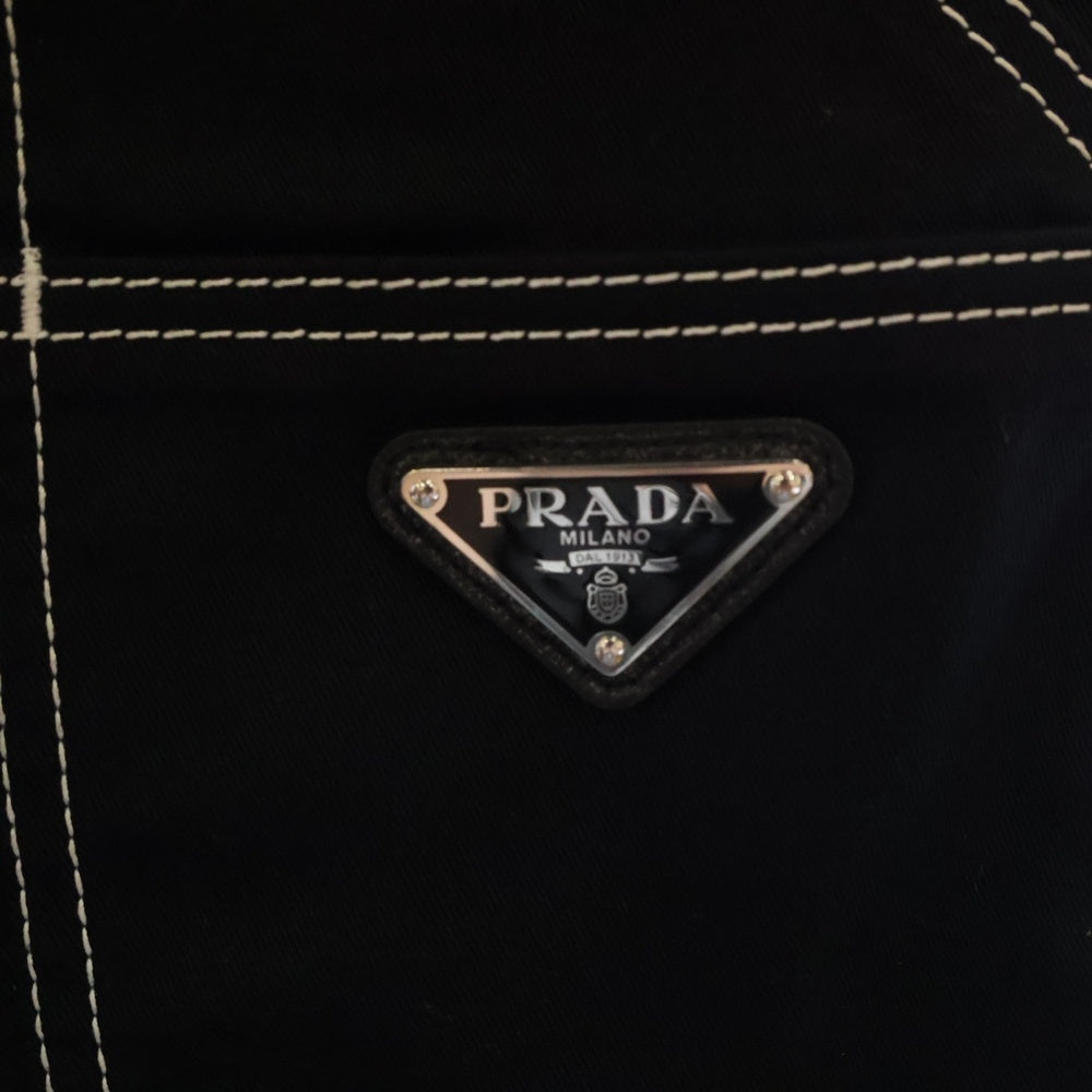 PRADA(プラダ) 23AW Triangle Logo ストレッチ コットン ペインター パンツ SPH291 S232 ブラック