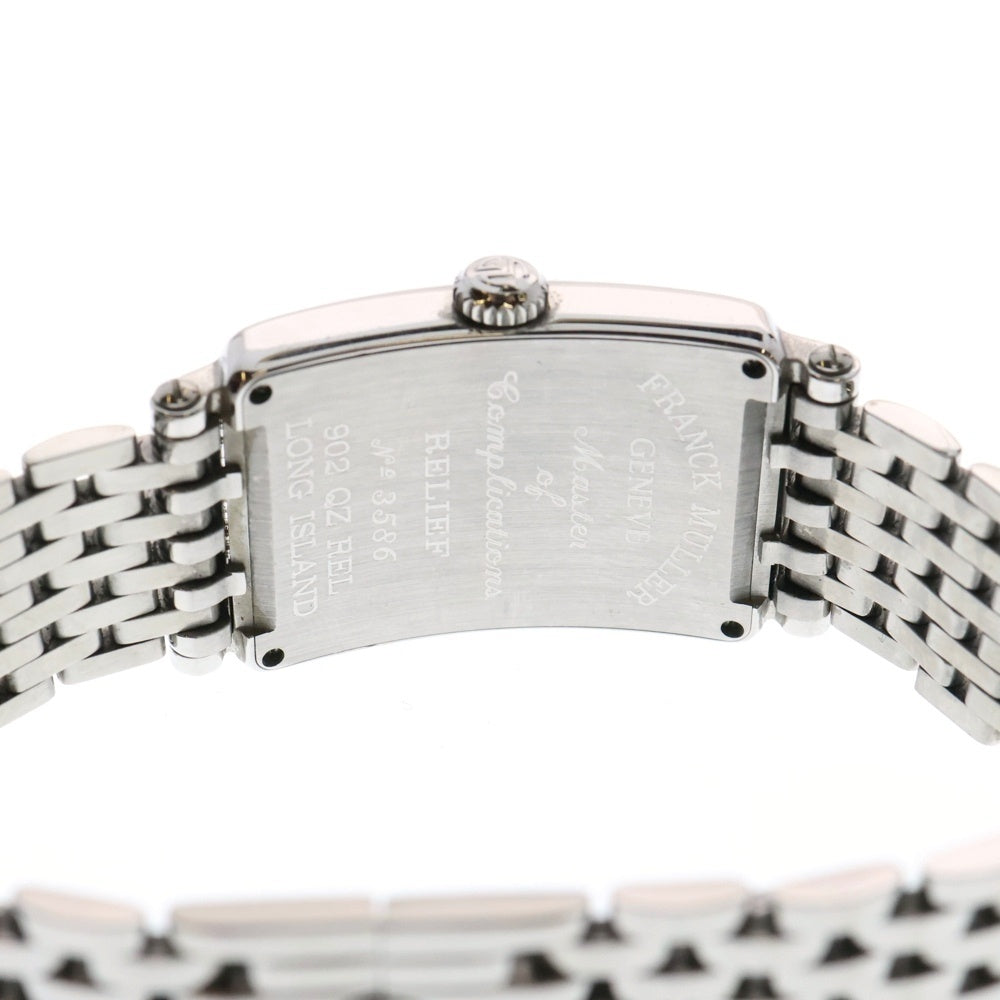 FRANCK MULLER(フランクミュラー) LONGISLAND 902QZ RELIEF ロングアイランド 902クォーツ 黒文字盤 腕時計 レディース シルバー
