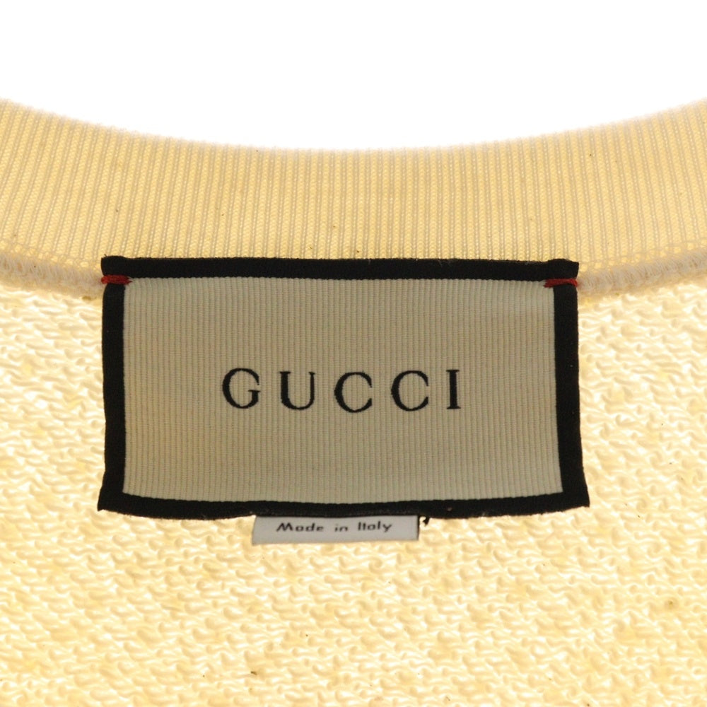 GUCCI(グッチ) 18SS クルーネック ロゴプリント ラメデザイントレーナー スウェット 469250-X3N43 ホワイト