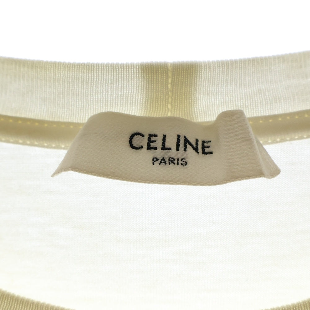 CELINE(セリーヌ) ルーズフィットロゴプリントクルーネック半袖Tシャツ カットソー 2X764671Q ホワイト