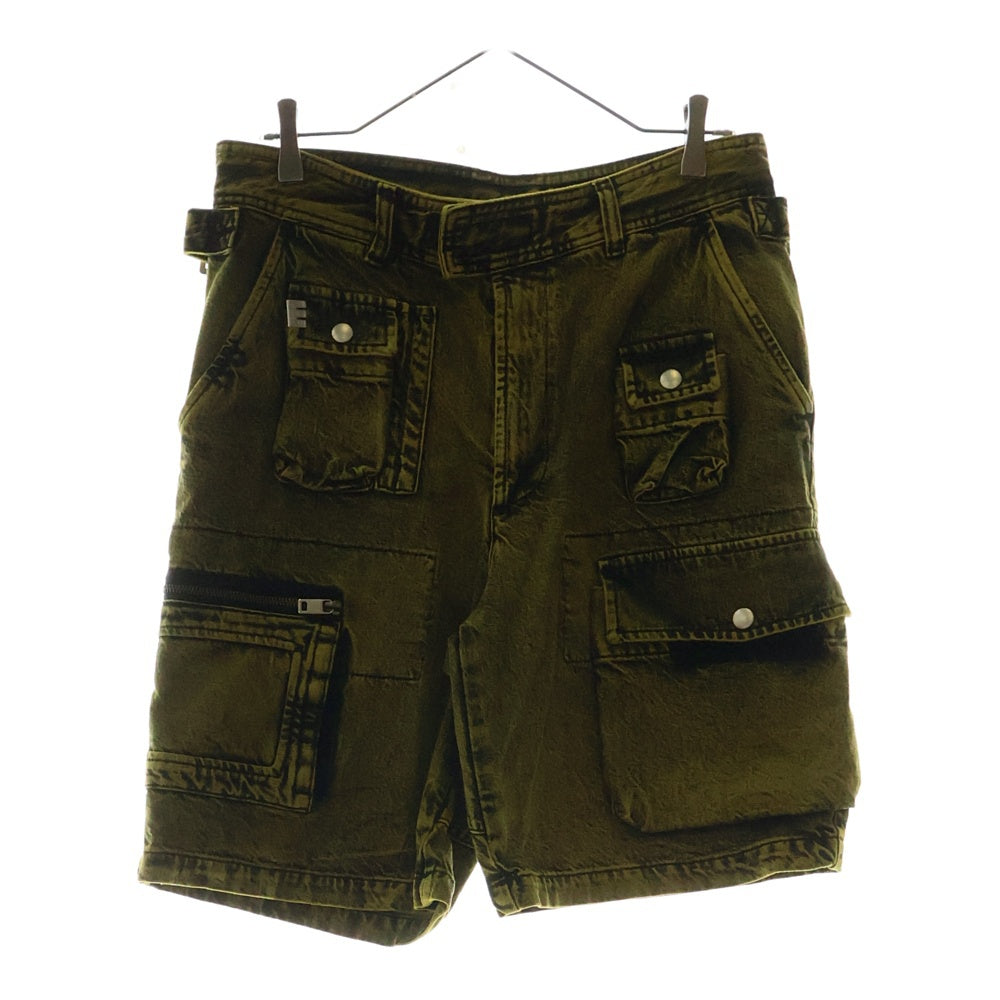DIESEL(ディーゼル) D-CYAN-S-SP A02530 ブリーチ加工 マルチポケット カーゴショーツ ハーフパンツ イエロー