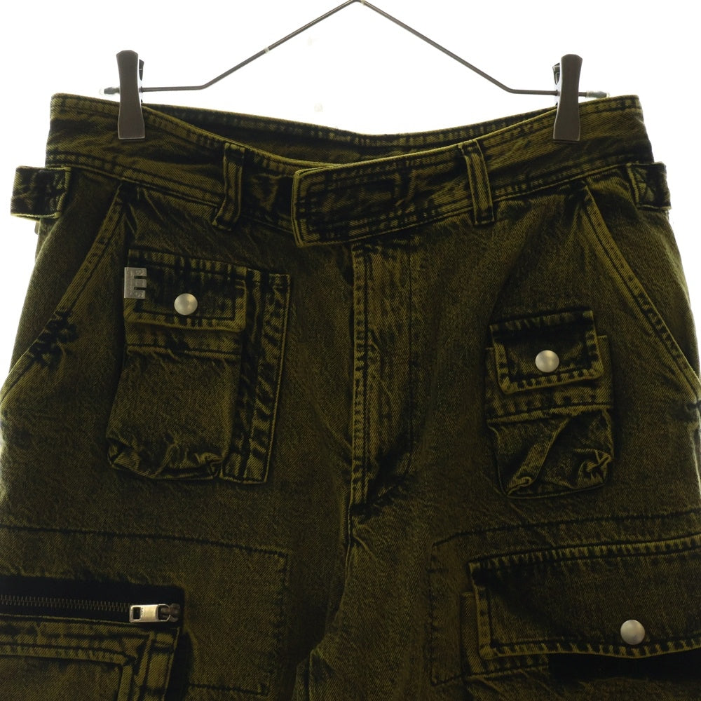 DIESEL(ディーゼル) D-CYAN-S-SP A02530 ブリーチ加工 マルチポケット カーゴショーツ ハーフパンツ イエロー
