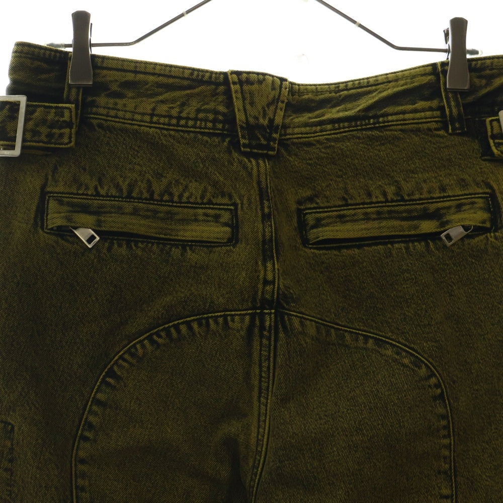 DIESEL(ディーゼル) D-CYAN-S-SP A02530 ブリーチ加工 マルチポケット カーゴショーツ ハーフパンツ イエロー
