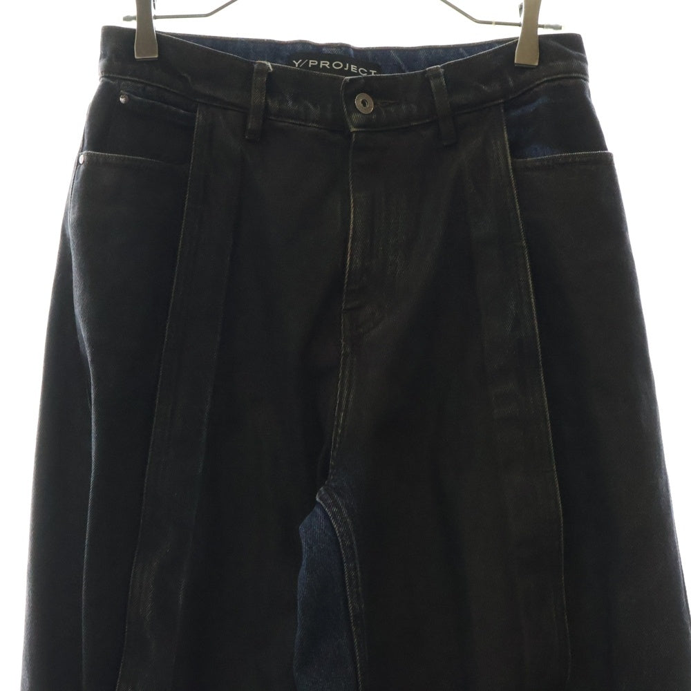 Y/PROJECT(ワイプロジェクト) EVERGREEN BANANA JEANS コーティング加工 バナナジーンズ デニムパンツ ブラック