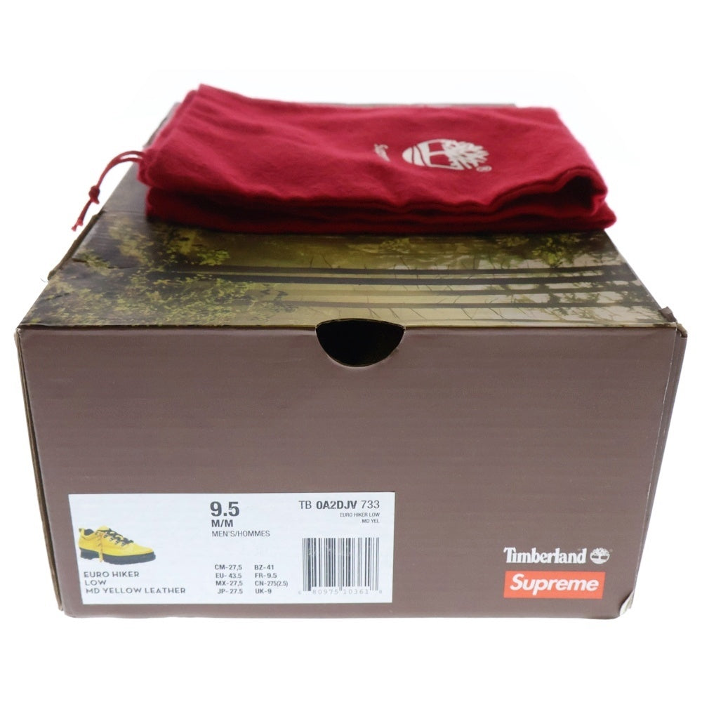 SUPREME(シュプリーム) 20SS ×Timberland Patent Leather Euro Hiker Low ティンバーランド パテントレザー ユーロハイカーロー ローカットスニーカー US9.5/27.5cm イエロー
