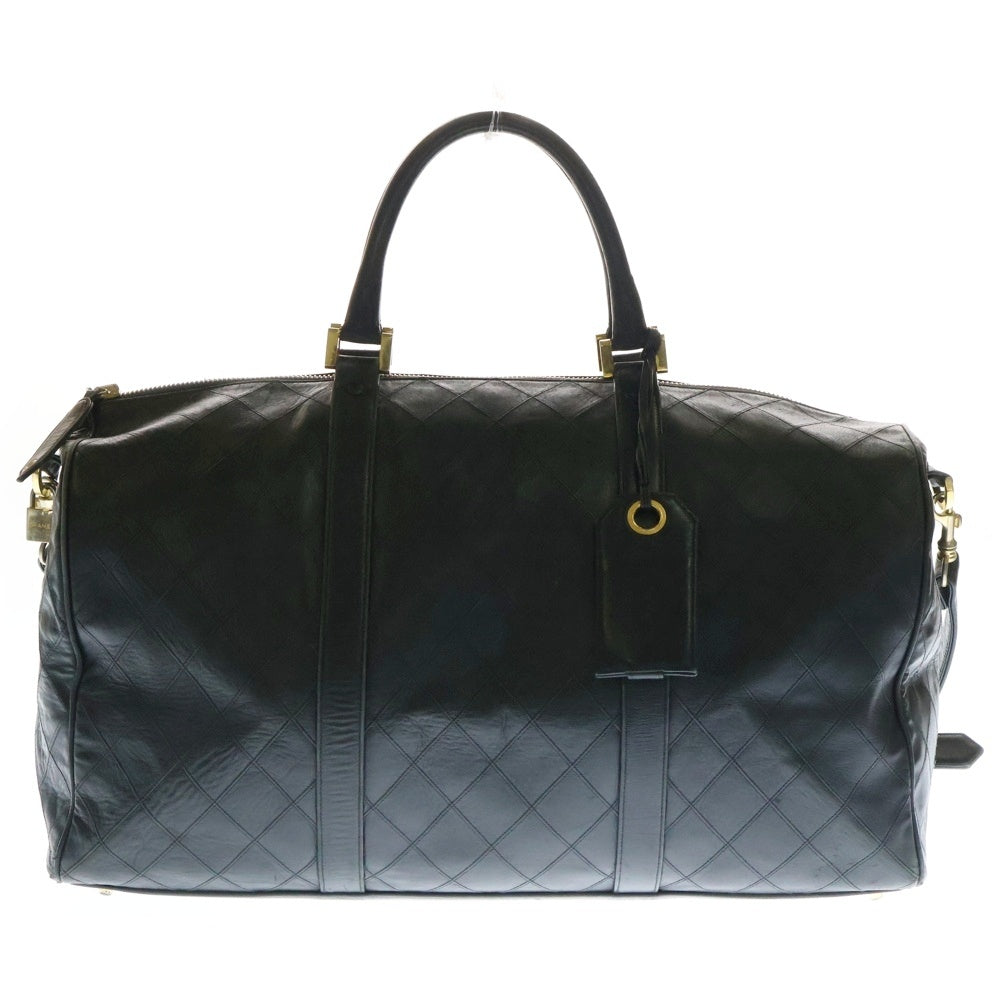 CHANEL(シャネル) 1番台 ビコローレ レザー 2WAY トート ショルダー ボストンバッグ ブラック レディース