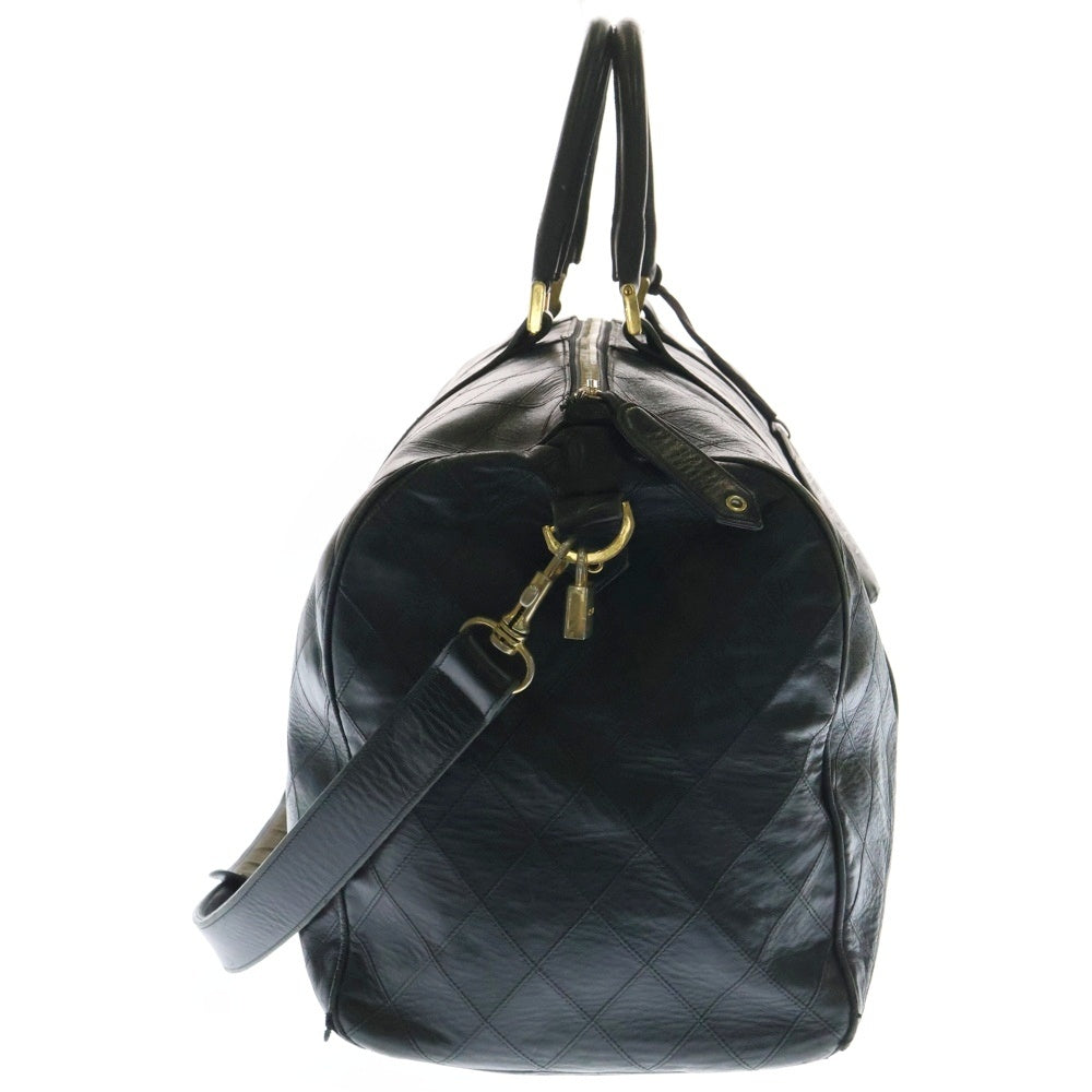 CHANEL(シャネル) 1番台 ビコローレ レザー 2WAY トート ショルダー ボストンバッグ ブラック レディース