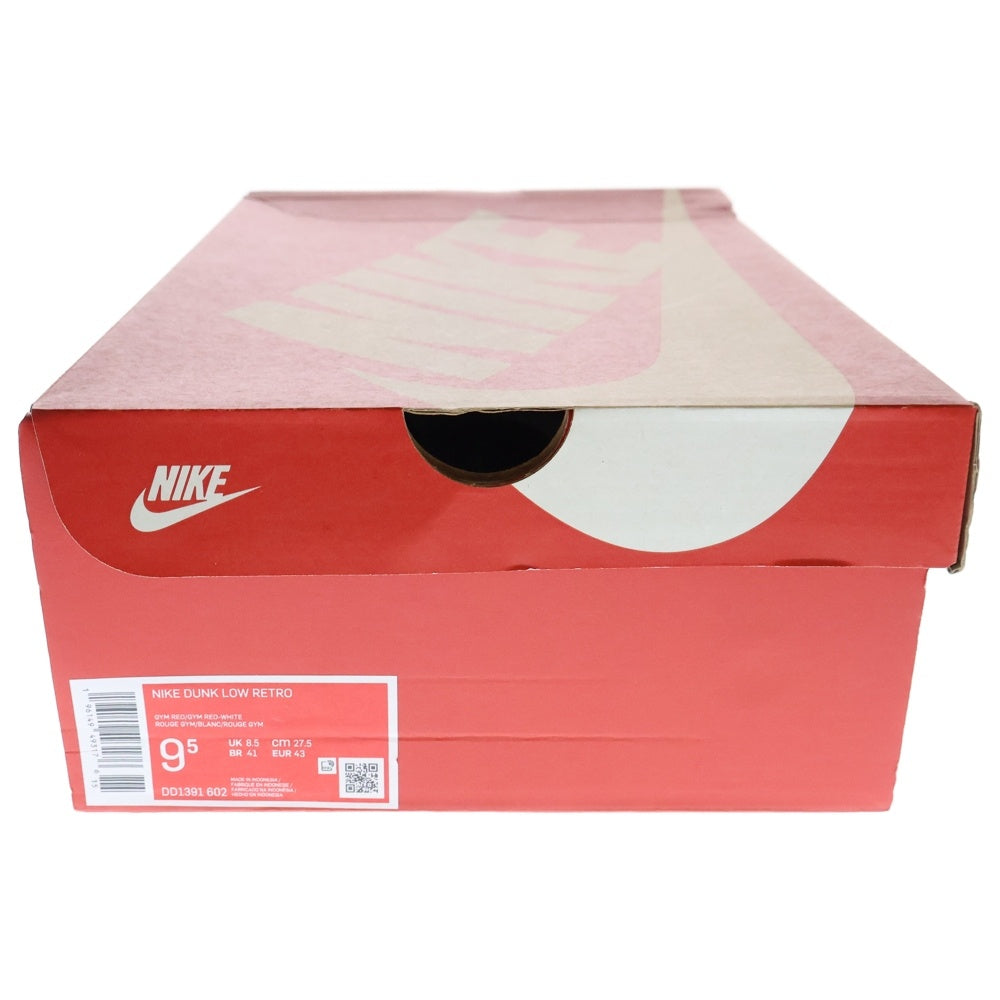 NIKE(ナイキ) DUNK LOW RETRO GYMRED DD1391-602 ダンク ジムレッド ローカットスニーカー レッド/ホワイト US9.5/27.5cm