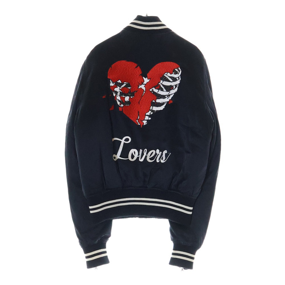 AMIRI(アミリ) LOVERS SILK BOMBER JACKET バックエンブロイダリーロゴ シルクボンバージャケット ブルゾン ブラック
