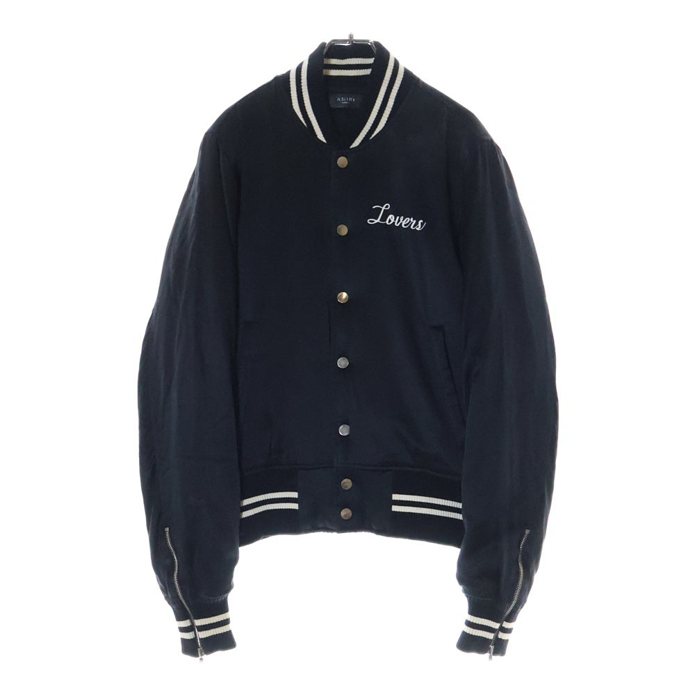 AMIRI(アミリ) LOVERS SILK BOMBER JACKET バックエンブロイダリーロゴ シルクボンバージャケット ブルゾン ブラック