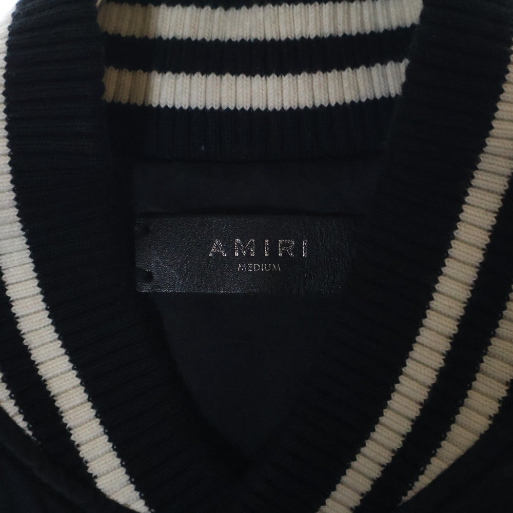 AMIRI(アミリ) LOVERS SILK BOMBER JACKET バックエンブロイダリーロゴ シルクボンバージャケット ブルゾン ブラック