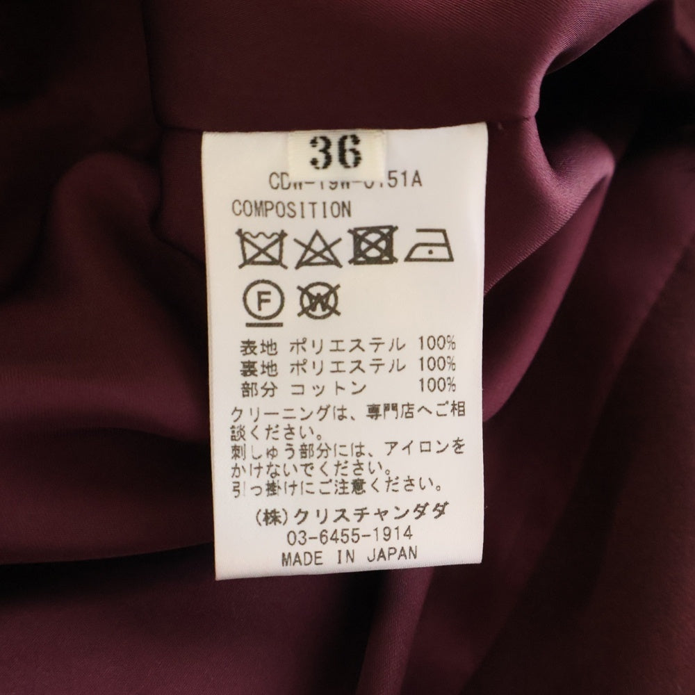 CHRISTIAN DADA(クリスチャンダダ) 19AW Oversized Satin Vietnam Jacket オーバーサイズ サテン ベトナムジャケット バーガンディ CDW-19W-0151A