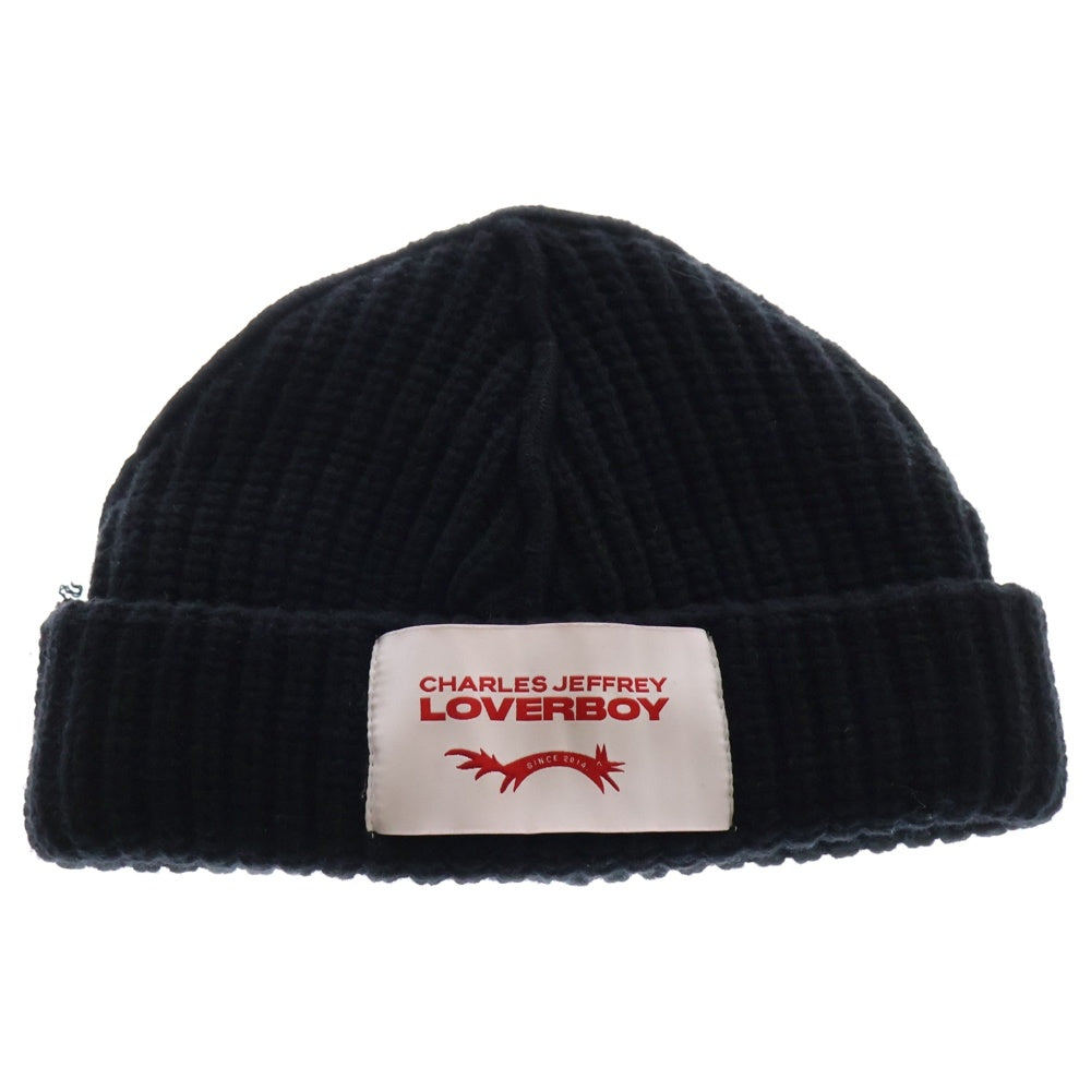 CHARLES JEFFREY LOVERBOY(チャールズジェフリーラバーボーイ) LABEL BEANIE ラベルビーニー ニット帽 ブラック