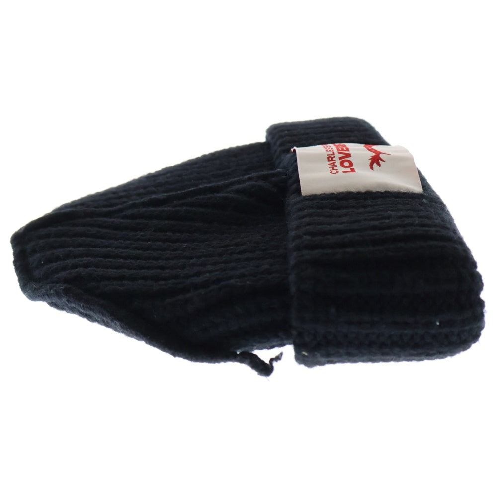 CHARLES JEFFREY LOVERBOY(チャールズジェフリーラバーボーイ) LABEL BEANIE ラベルビーニー ニット帽 ブラック