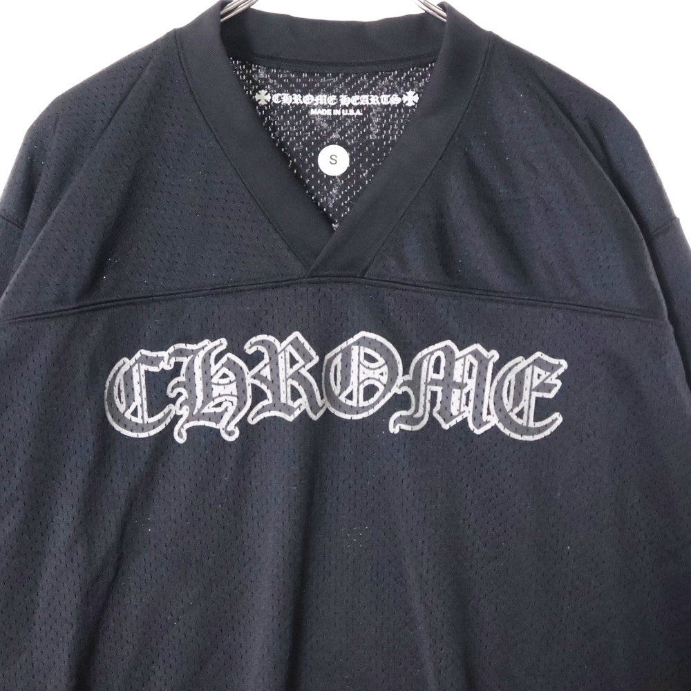 CHROME HEARTS(クロムハーツ) MESH WARM UP JERSEY メッシュ バーシティー ジャージー CHプリントメッシュ 長袖Tシャツカットソー ブラック