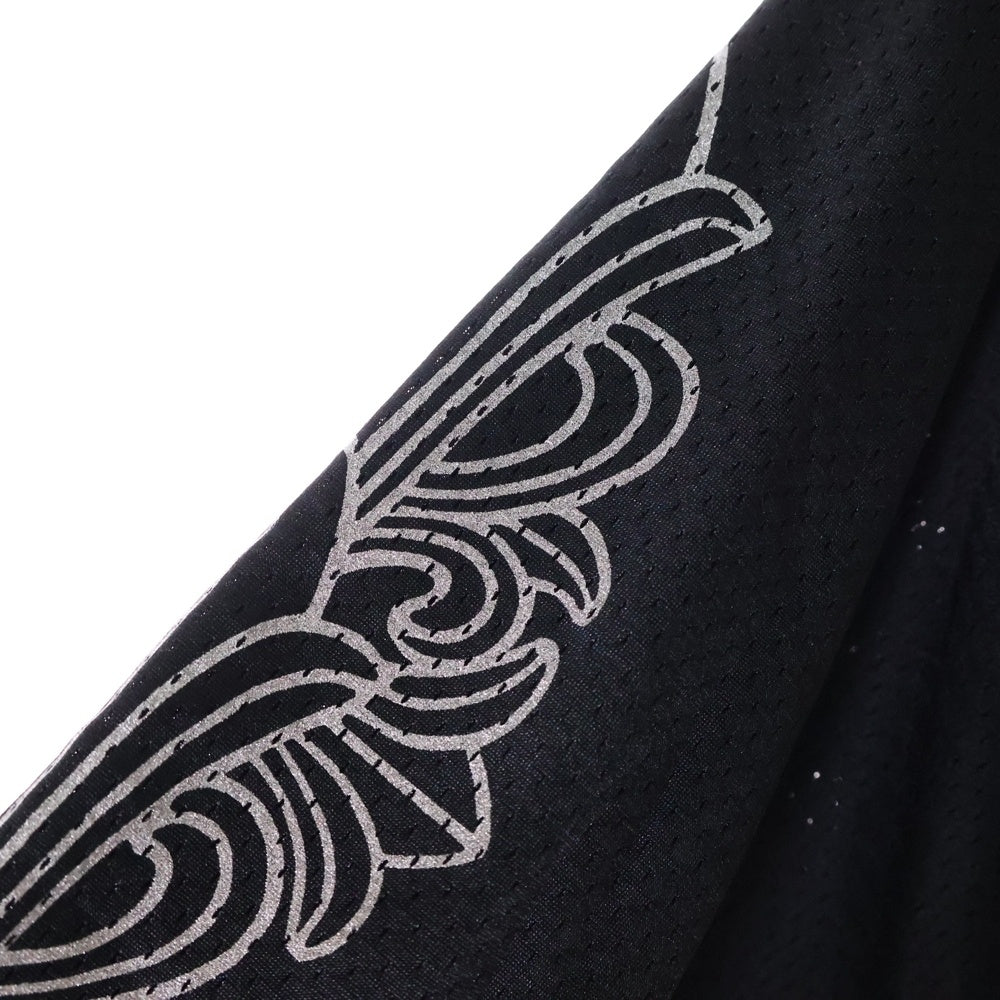 CHROME HEARTS(クロムハーツ) MESH WARM UP JERSEY メッシュ バーシティー ジャージー CHプリントメッシュ 長袖Tシャツカットソー ブラック