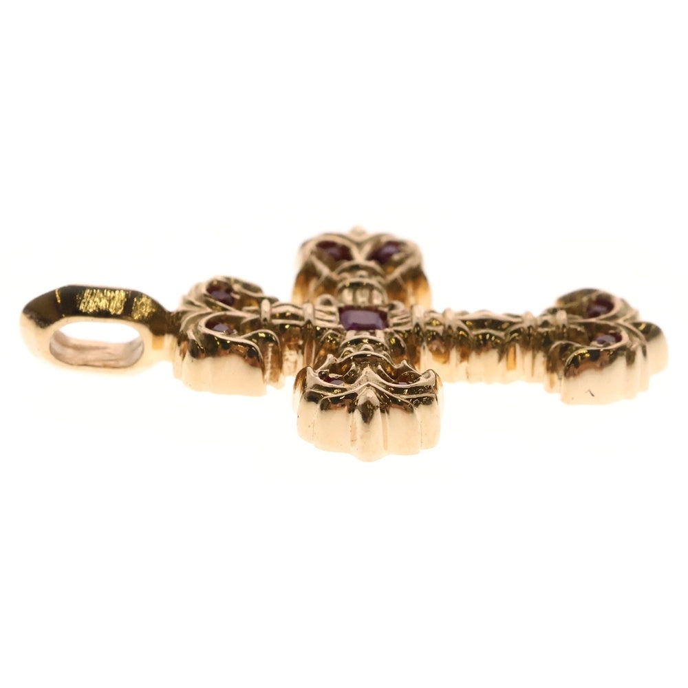 CHROME HEARTS(クロムハーツ) 22K FILIGREE TINY タイニーフィリグリークロス PAVEピンクサファイア ペンダントトップ ゴールド