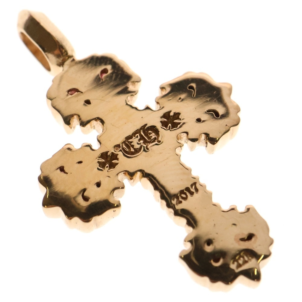 CHROME HEARTS(クロムハーツ) 22K FILIGREE TINY タイニーフィリグリークロス PAVEピンクサファイア ペンダントトップ ゴールド