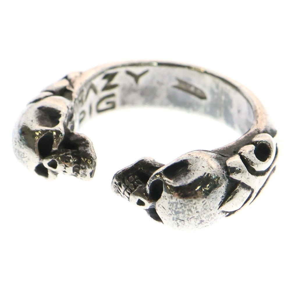 CRAZY PIG(クレイジーピッグ) TWO SKULLS TUDOR RING 2スカル チューダースカル シルバーリング