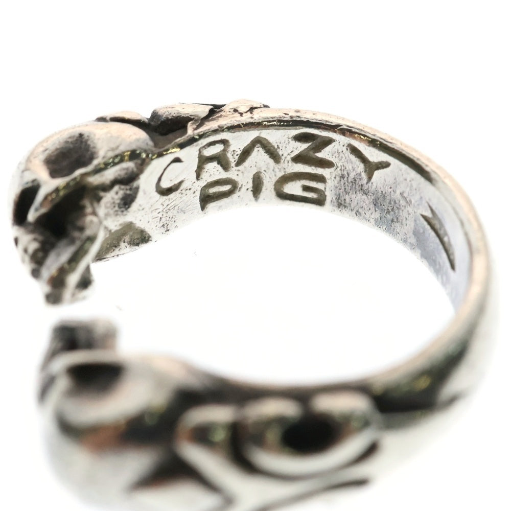 CRAZY PIG(クレイジーピッグ) TWO SKULLS TUDOR RING 2スカル チューダースカル シルバーリング