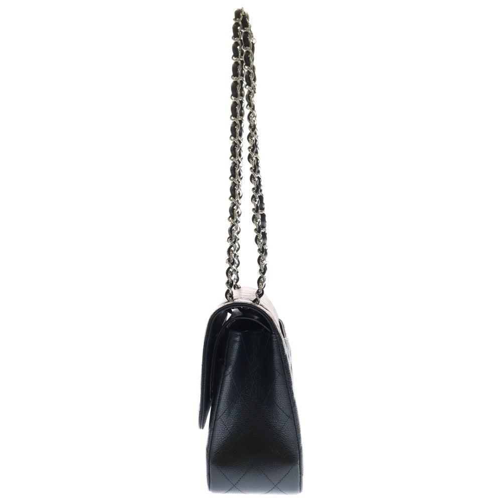CHANEL(シャネル) デカマトラッセ30 ダブルフラップ クラシック ラージ ハンドバッグ シルバー金具 ブラック