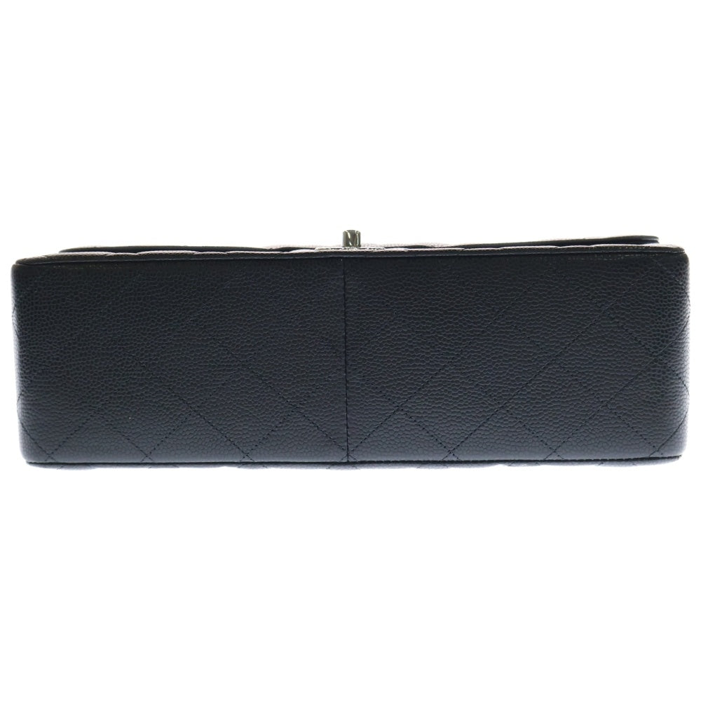 CHANEL(シャネル) デカマトラッセ30 ダブルフラップ クラシック ラージ ハンドバッグ シルバー金具 ブラック