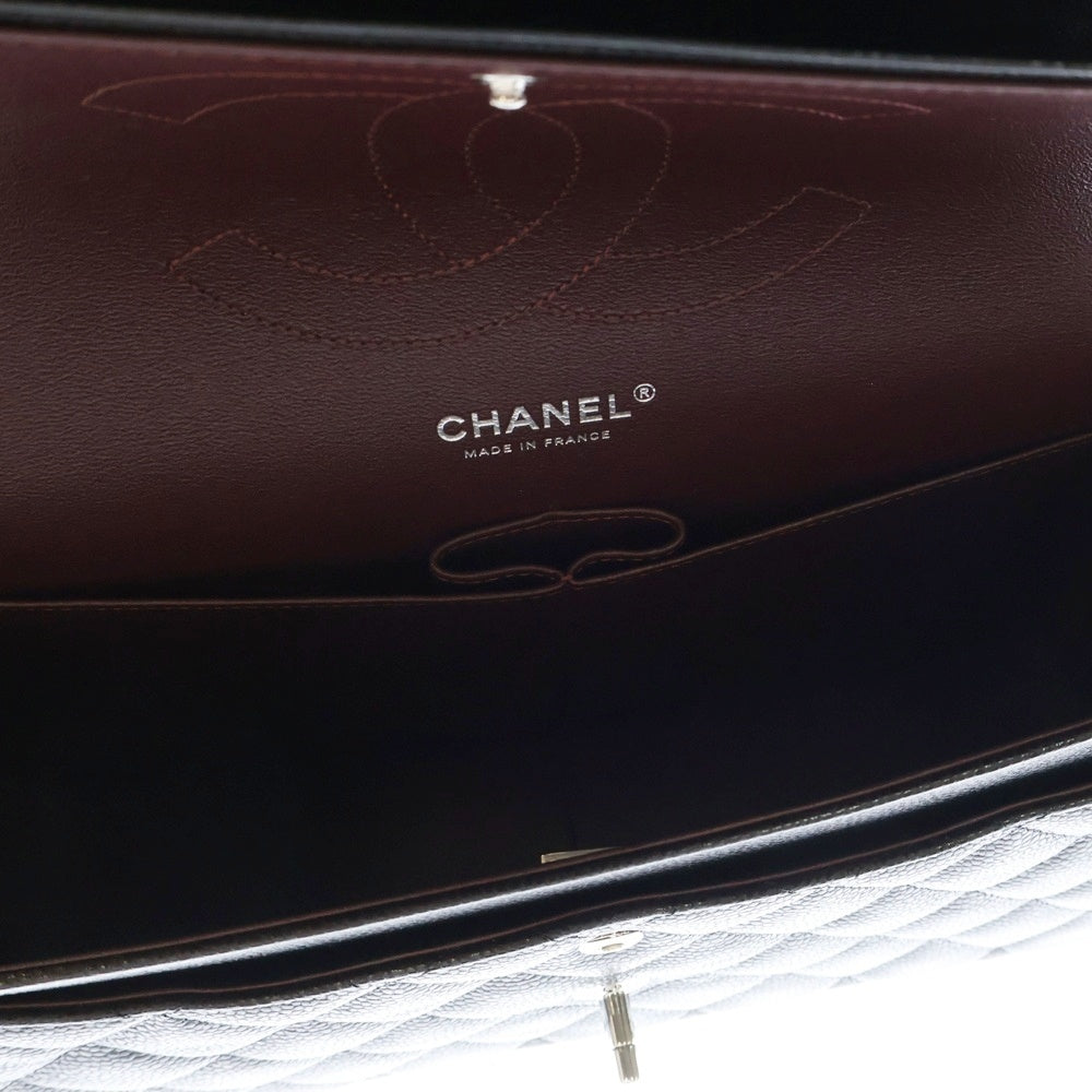 CHANEL(シャネル) デカマトラッセ30 ダブルフラップ クラシック ラージ ハンドバッグ シルバー金具 ブラック
