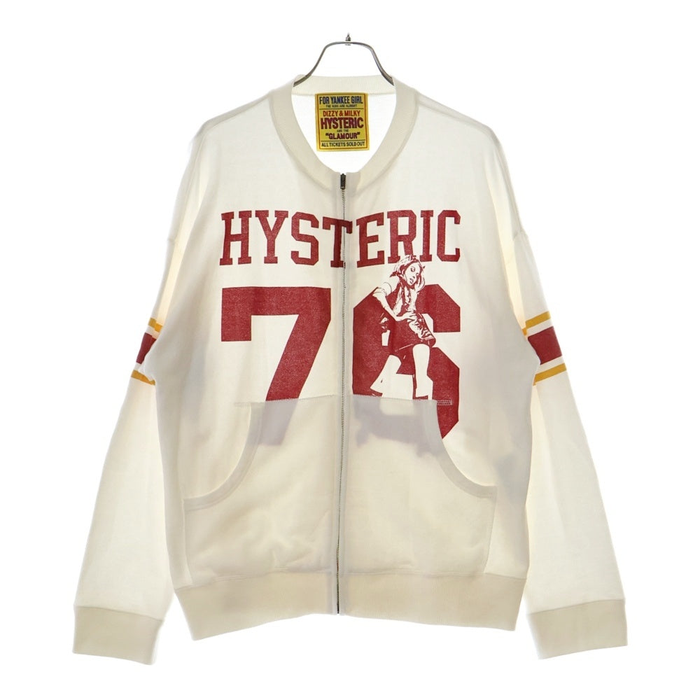 HYSTERIC GLAMOUR(ヒステリックグラマー) HYSTERIC 76 オーバーサイズジャンパー ジップアップジャケット ホワイト 01241CJ01