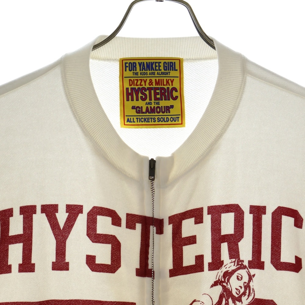 HYSTERIC GLAMOUR(ヒステリックグラマー) HYSTERIC 76 オーバーサイズジャンパー ジップアップジャケット ホワイト 01241CJ01