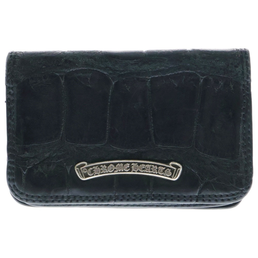 CHROME HEARTS(クロムハーツ) CARD CASE ALGTR カードケース グロメット付きアリゲーターカードケース ブラック