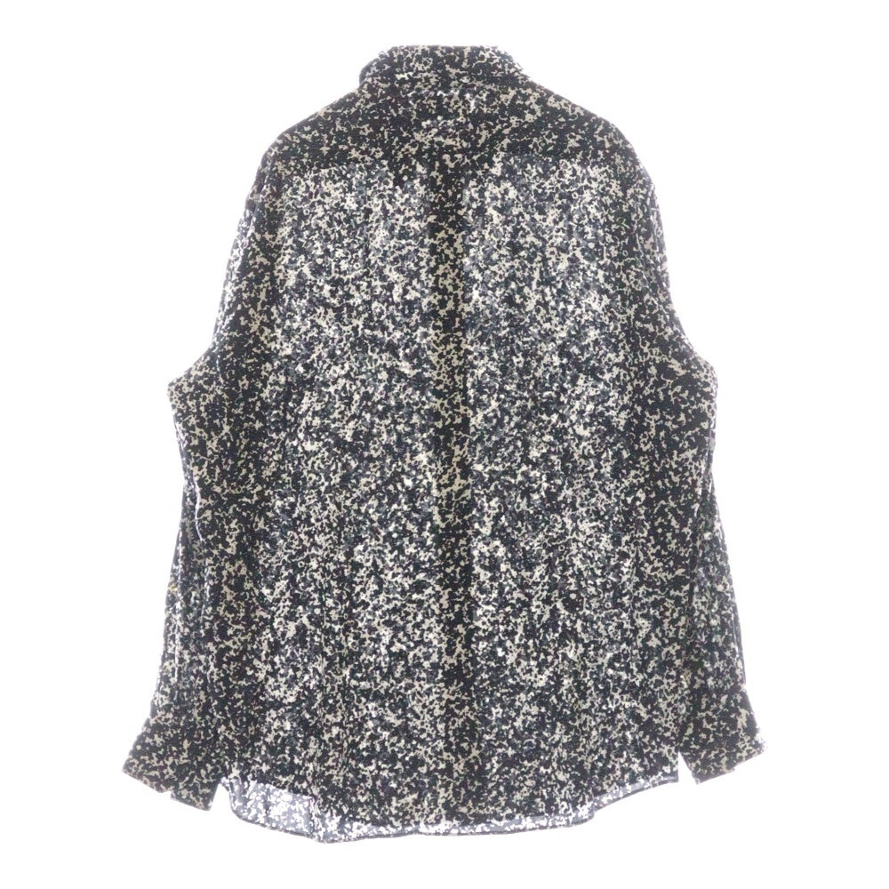 CELINE(セリーヌ) 19AW スプラッター マーブルプリントクラシック総柄長袖シャツ 2C028371F ブラック