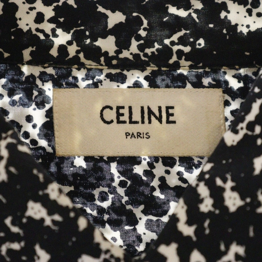 CELINE(セリーヌ) 19AW スプラッター マーブルプリントクラシック総柄長袖シャツ 2C028371F ブラック