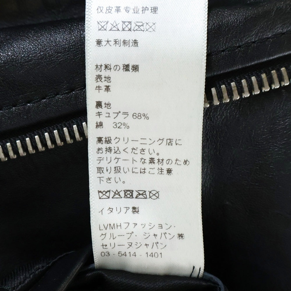 CELINE(セリーヌ) 19AW CELINE by Hedi Slimane クラシックバイカー カーフスキン ダブル レザーライダースジャケット 2E158599E ブラック