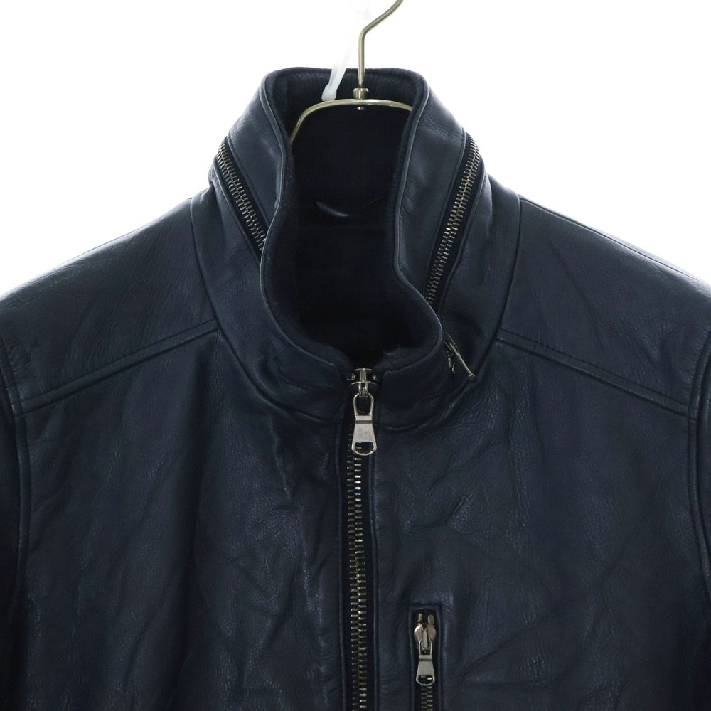 jun hashimoto(ジュンハシモト) 14SS INNER RIDERS レザーインナーライダース ネイビー LET0034W03