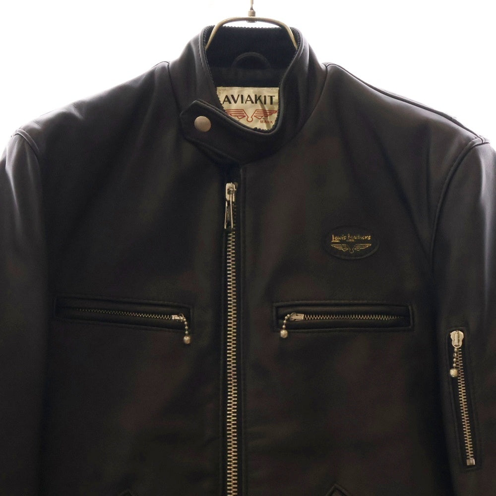 Lewis Leathers(ルイスレザー) ×HYSTERIC GLAMOUR SUPER SPORTSMAN ヒステリックグラマー スーパースポーツマン シングルジップアップジャケット ブラック 0294LB02
